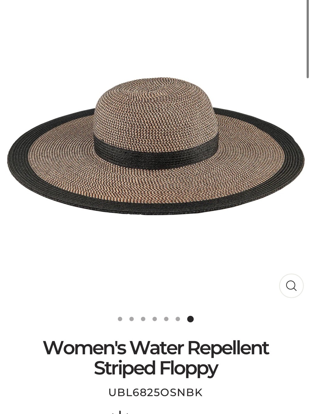 San Diego Hat Company Black & Tan Striped Floppy Sun Hat